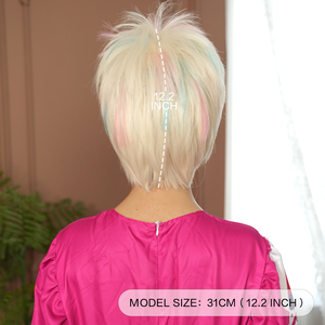 Rock Pengk Blond Cosplay peluca con trenzas de coleta Halloween Drag Queen Crazy Hair peluca <span class=keywords><strong>para</strong></span> disfraz - Product Image 4