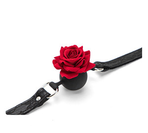 كرة سيليكون على شكل وردة للعبودية الجنسية مع كمامة للفم مفتوحة ألعاب جنسية للبالغين - Product Image 4