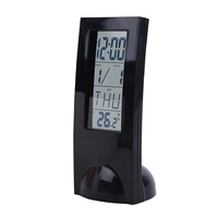 Réveil de bureau LCD vertical transparent numérique de qualité supérieure avec calendrier de température intérieure Snooze mouvement électronique pour cadeau