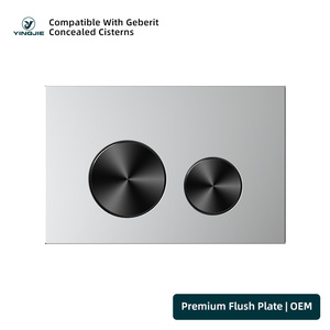 <span class=keywords><strong>Inodoro</strong></span> suspendido personalizado <span class=keywords><strong>con</strong></span> cisterna oculta, panel de botón de doble descarga ABS dorado empotrable para Geberit - Product Image 1