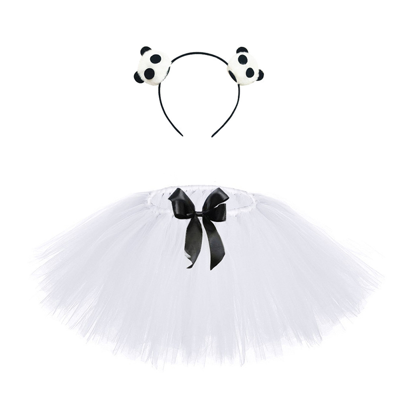 RTS popular Children Halloween Mesh Bat Set Baby Girl performing two-piece white dress with headress