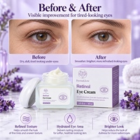 Crème Contour des Yeux Anti-Âge au Rétinol Fermenté et Peptides pour l'Élimination des Cernes, des Poches et le Lissage des Rides et Ridules, Hydratant Raffermissant Sous les Yeux