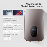 Chauffe-eau électrique instantané sans réservoir 110-127V 3.5KW, commande tactile intelligente, réglage précis de la température, utilisation domestique dans la salle de bain