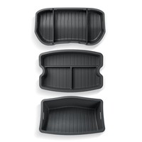 Boîte de rangement TPE pour coffre avant et arrière pour Tesla Model 3 Highland 2024, organiseur de coffre double couche supérieur et inférieur, accessoires