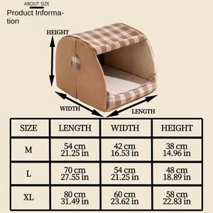 Nid d'hiver semi-fermé épaissi pour animaux de compagnie, en tissu écologique, universel pour petits et moyens animaux de toutes âges, entièrement démontable et lavable en machine - Product Image 3