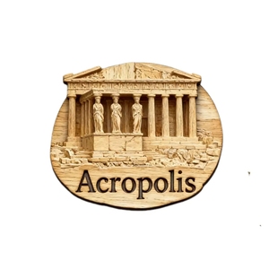 <strong>Acropolis</strong> Santorini Art Deco Wooden Fridge Magnets Eco-Friendly Greek Travel Gift - Product Image 4