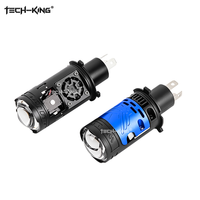 TECH-KING Nouveau modèle 130W H4 Projecteur à lentille LED Phares Plug and Play H4 LED Phares de moto et de voiture