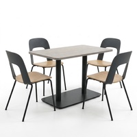 Ensemble table et chaises de salle à manger de style moderne et luxueux, nouvelle conception, construction durable en aluminium et acier, pour villa et salon.