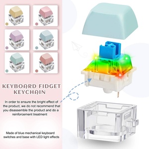Keyboard Fidget Keychain Keycaps Luminous Click Keychains Click Fidget Keychain Multiple Color Options Stim Toy Stress Relief - Product Image 5