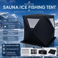Tenda Sauna Mobile Desain Modern Outdoor Kain Oxford Kustom Warmfire dengan Banyak Jendela untuk 6-9 Orang, Penggunaan di Pantai untuk Empat Musim