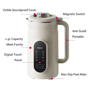Máquina Inteligente para <span class=keywords><strong>Leche</strong></span> Vegetal 1500ML 800W, Licuadora <span class=keywords><strong>de</strong></span> <span class=keywords><strong>Leche</strong></span> <span class=keywords><strong>de</strong></span> Avena, Olla Interior <span class=keywords><strong>de</strong></span> Acero Inoxidable 304, Máquina para <span class=keywords><strong>Leche</strong></span> <span class=keywords><strong>de</strong></span> Soja, Bajo Ruido, Multifuncional para el Hogar - Product Image 3