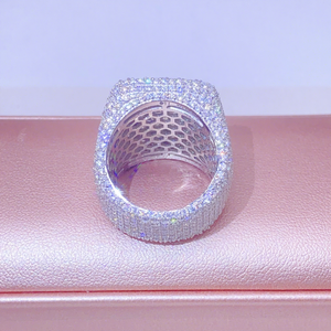 Güzel takı vvs moissanite buzlu out yüzük erkekler gümüş elmas hip hop yüzük - Product Image 4