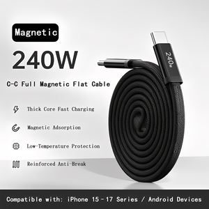 Câble TKT magnétique rétractable Type-C <span class=keywords><strong>vers</strong></span> Type-C, gaine tressée, charge rapide 3A, <span class=keywords><strong>transfert</strong></span> <span class=keywords><strong>de</strong></span> données 480 Mbps, certifié MFi, 1 m pour <span class=keywords><strong>iPhone</strong></span> - Product Image 6