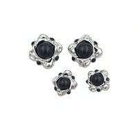 Kancing Logam Perak Mutiara Vintage Dekoratif 18MM untuk Mantel, Jaket, Cardigan, Kerajinan, Sweater, dan Tas Wanita