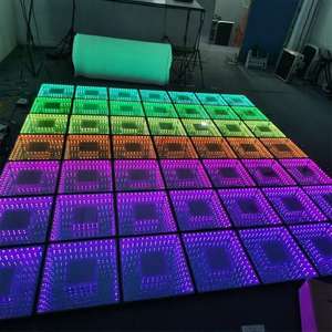 Pista da Ballo a Specchio LED 3D Infinity Portatile Wireless 50*50CM DMX512 in Vetro Temperato IP68 Impermeabile CRI90 per DJ e Matrimoni - Product Image 4