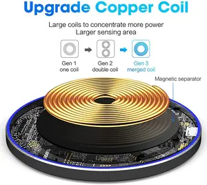 Pengisi daya nirkabel Universal, stasiun Dok Tipe C nirkabel Qi Mini Universal 2024 Pad 20W untuk ponsel