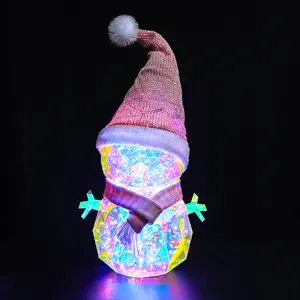 Lampu dekorasi Natal LED lampu malam berkedip Natal Santa Claus manusia salju lampu Natal ornamen untuk pesta Tahun Baru