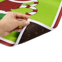 Ensemble de décoration de salle de bain de Noël, housse de siège de toilette festive avec couvercle et tapis de sol pour décorations de vacances