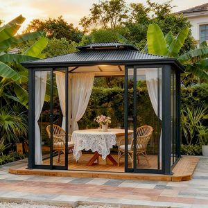 <span class=keywords><strong>Pergola</strong></span> en alliage d'aluminium de luxe raffiné, durable, avec revêtement en poudre résistant aux intempéries, couleur et dimensions personnalisables - Product Image 1