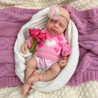 Poupée Reborn en Silicone de 30 cm (12 pouces) avec Cheveux Implantés à la Main, Petite Taille, Figurine de Bébé, Compagnon Artificiel pour Tout-Petits