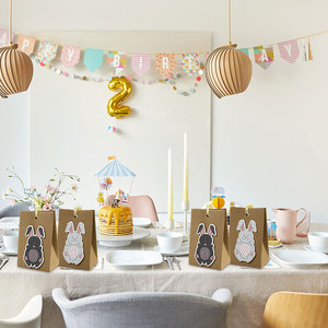 <strong>Easter</strong> Theme Cute Rabbit Design Candy Treat Paper Boxes With Ribbon Party Favour <strong>Gift</strong> Goodie Packing Paper <strong>Bag</strong> - Product Image 5