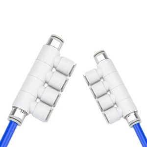 Qingze Pneumatic Rotatable Reducing Six Way <b>Connector</b> PHD8 4 6 8 10 <b>Quick</b> Connect Fitting For Air Hoses Multi Way <b>Connector</b> - Product Image 2