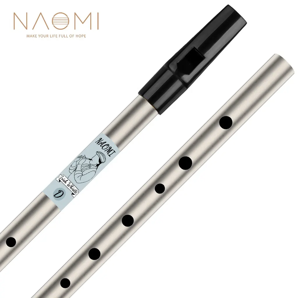 NAOMI Traditional Irish Tin Whistle Penny Whistle In The Key Of D Irish Whistle Flute Silver Color NEW