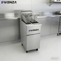 Friteuse à gaz commerciale verticale grande capacité SWENZA, fourneau à gaz liquéfié, machine à frites