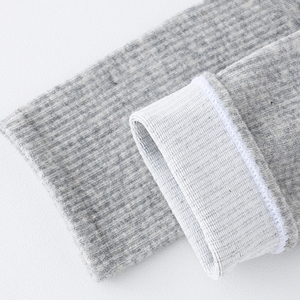 Chaussettes ras du cou en coton peigné pour hommes, blanches <span class=keywords><strong>et</strong></span> noires unies, décontractées, respirantes, antibactériennes, pour l'automne, vente en gros pour tenues habillées - Product Image 6