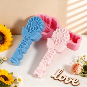 Moule à gâteau en silicone en forme de tournesol et de rose pour la Saint-Valentin, décoration DIY, UNIMOUND LFM-216, compatible lave-vaisselle - Product Image 1
