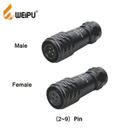 Connecteur d'alimentation étanche IP67 WEIPU Push-pull 7 broches 9 broches à verrouillage rapide en aluminium pour câble