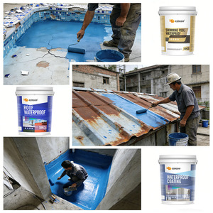 Revêtement liquide acrylique haute performance et durable, imperméable, pour sols, murs et réparation des fuites de dalles intérieures, certifié CE - Product Image 1