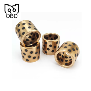 جلبة/شفة/لوح/حلقة ذاتية التشحيم من البولي تترا فلورو إيثيلين (PTFE) منخفضة الصيانة، جلبة نحاسية مدمجة بالجرافيت، جلبة نحاسية 10 مم بدون زيت - Product Image 3