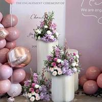 Centre de table en soie artificielle rose et violette pour mariage, décoration de printemps, cérémonie, allée et vitrine