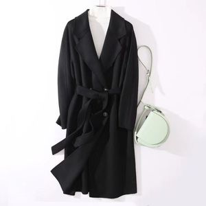 Moda personalizzata direttamente fornitura <span class=keywords><strong>di</strong></span> lana <span class=keywords><strong>cammello</strong></span> <span class=keywords><strong>cappotto</strong></span> Plus Size <span class=keywords><strong>cappotto</strong></span> cintura Cashmere lana da donna cappotti - Product Image 2