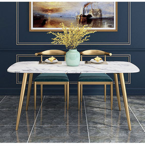 Magnifique Ensemble de Tables et Chaises de Salle à Manger en Marbre Moderne et Luxueux pour 8 Personnes et 6 Places - Product Image 3