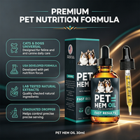 Huile de chanvre pour chien, supplément apaisant pour animaux de compagnie avec oméga 3, 6, 9, huile de chanvre, vitamines pour soulager la douleur, l'anxiété, le stress, favoriser le sommeil et la santé des articulations