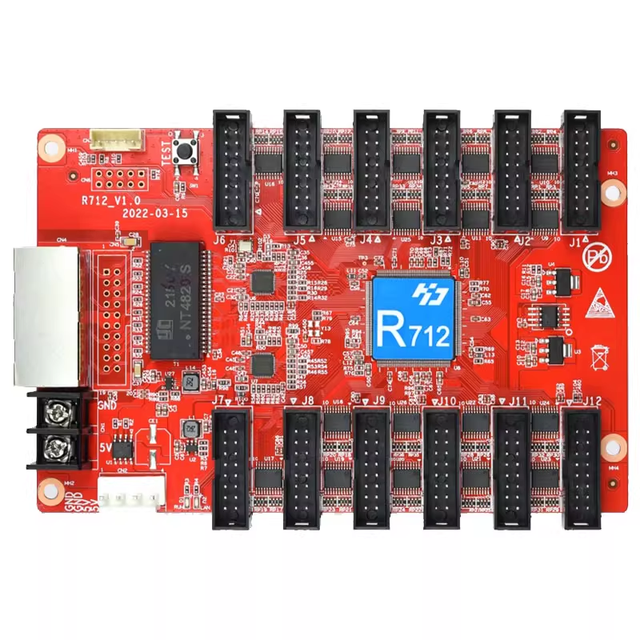 Huidu R712 Full Color High Brightness (5000-10000cd) Receiving Card for LED Billboards 12 Ports 3-Year Warranty (Outdoor/Indoor