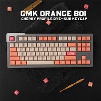 GMK Orange Boi Keycaps Cherry Profile DYE-Sub Mechanical Keyboard Keycap PBT 129 Keys for MX Switch With 6.25U 7U Space Bar