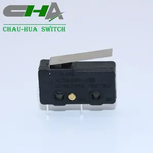 CHA fabrika fiyat 2 pin anahtarı lehim terminali siyah mikro anahtarları ile kolu