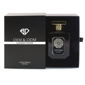 Factory Gold Cap Irregular Perfume <b>Bottle</b> Empty clear Flat Pump Spray Crimp Black 100ml Glass Perfume <b>Bottle</b> with Box - Product Image 4