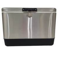Balde de Gelo Metálico Clássico 30L/40L/50L, Caixa Térmica para Manter Frio, Ideal para Praia
