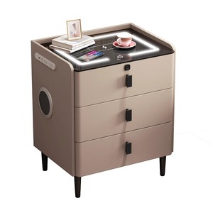 Modern Luxury <strong>Smart</strong> Night Stand Bedside Table with Led Light Wireless Charge Fingerprint Floating Hotel Bedroom <strong>Furniture</strong> - Product Image 3