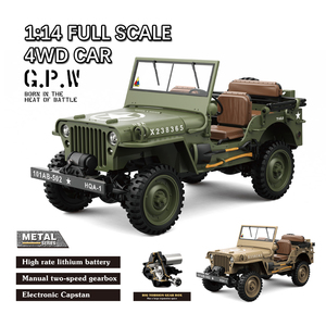 CoolBank HG4-58, Coche Militar Willis RC a <span class=keywords><strong>Escala</strong></span> <span class=keywords><strong>1</strong></span>:14, 2.4G, 4WD, con Luces, Sonido y Control Remoto, Vehículo de Metal - Product Image 2