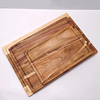 Planche à découper en bois d'acacia transfrontalière, épaisseur 1,5 cm, origine Chine, vente en gros, logo laser pour la maison et les restaurants
