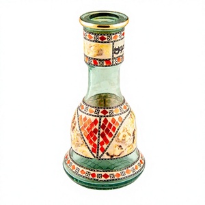 Vase de remplacement Khalil Mamoon Mini Beast Sadaf Frosted Modern Shell Inlay Eco-Friendly Glass Base 23cm pour chicha - Product Image 1