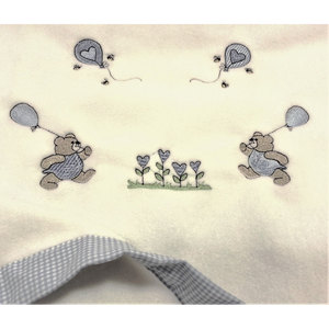 Plaid con orsi e palloncini blu - Product Image 1