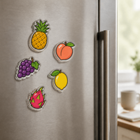 Aimants de réfrigérateur en acrylique sur le thème des fruits, mignons et personnalisés, décorations magnétiques créatives et uniques, idéales pour une utilisation promotionnelle