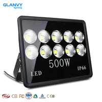 Lampu Sorot Olahraga LED Glanvy 300W 100lm/w PF>0.95 IP66 Aluminium Die-cast untuk Penerangan Area Lapangan Stadion Luar Ruangan Tiang Tinggi