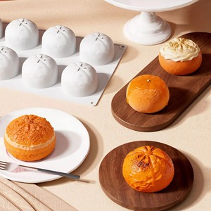 Nouveau moule en silicone en forme d'orange, mini outil de cuisson pour gâteaux, mousses et pains, qualité alimentaire, antiadhésif, facile à démouler, réutilisable, pour projets DIY et créations en plâtre M - Product Image 1